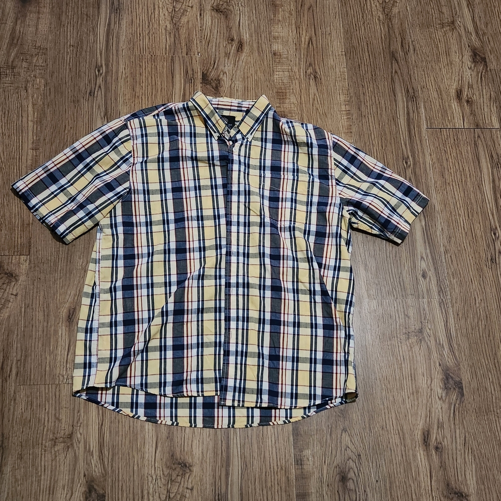 Weatherproof Men's Yellow and Blue Plaid Shirt